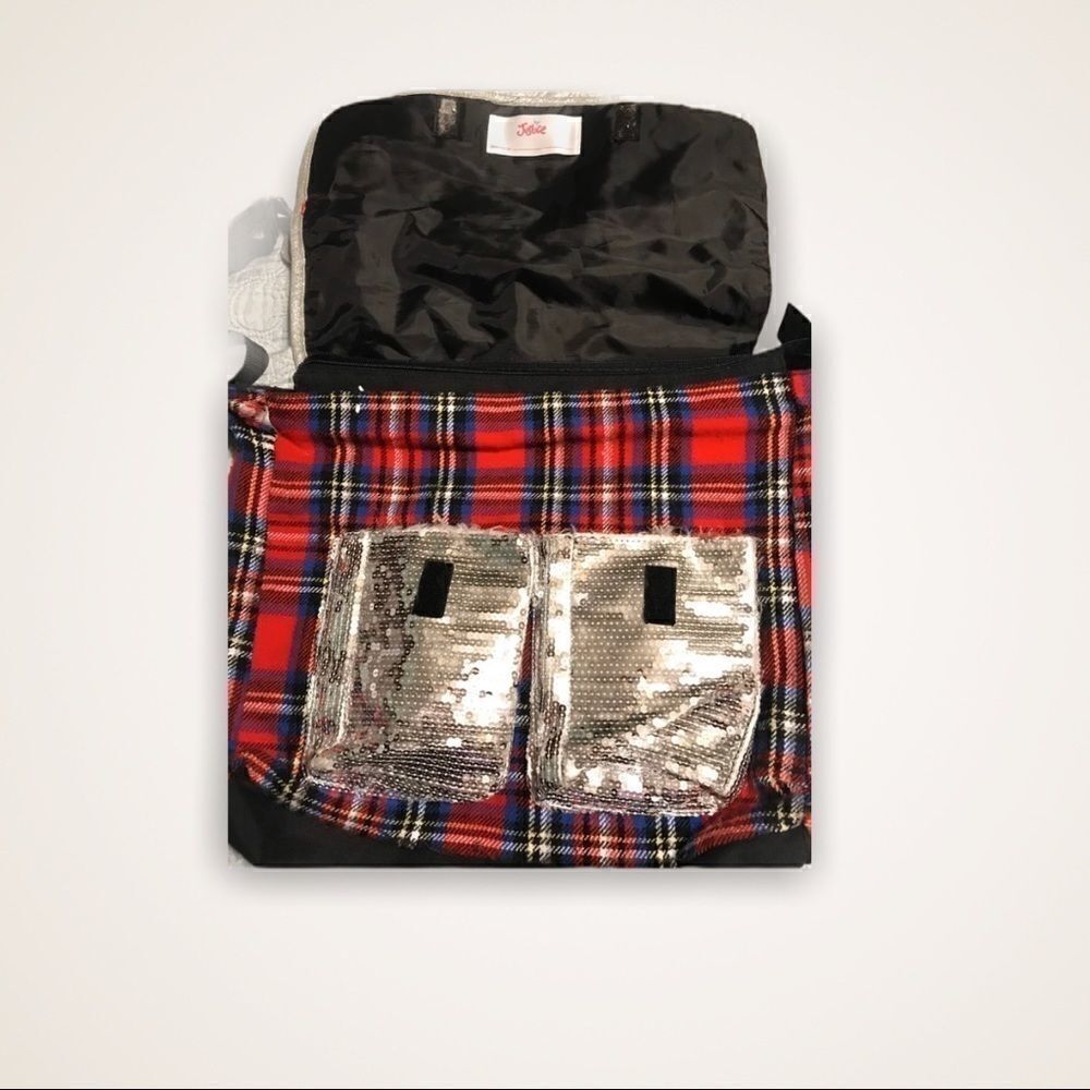 Justice Red Plaid Flannel Messenger Bag - Picture 2 of 3